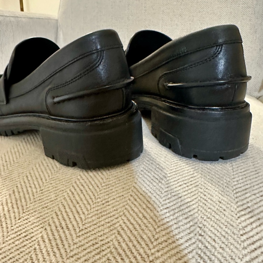 rag & bone Classic Shiloh Black Leather Lug Sole Loafers - Picture 5 of 7
